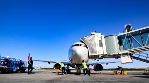 At a lonely airport in northeast China, there is only one flight a day, and staff has little to do after flight.